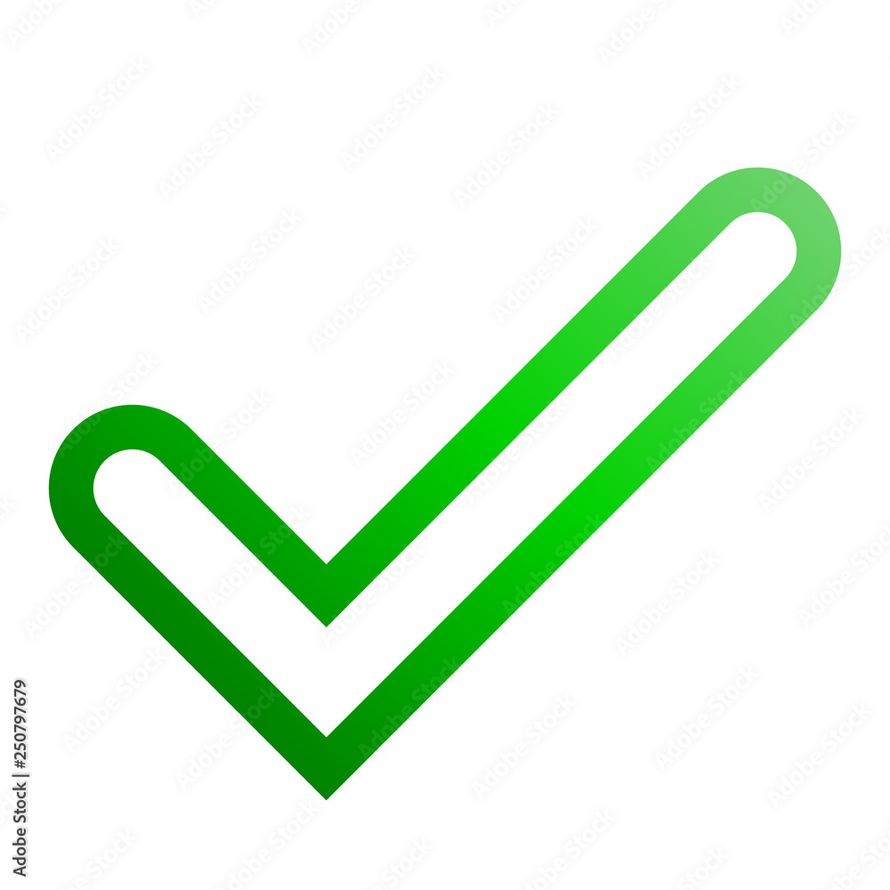 Check marks - green gradient outline tick icon - vector Check marks - green gradient outline tick icon - vector