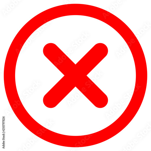 Check marks - red cross icon inside of circle - vector