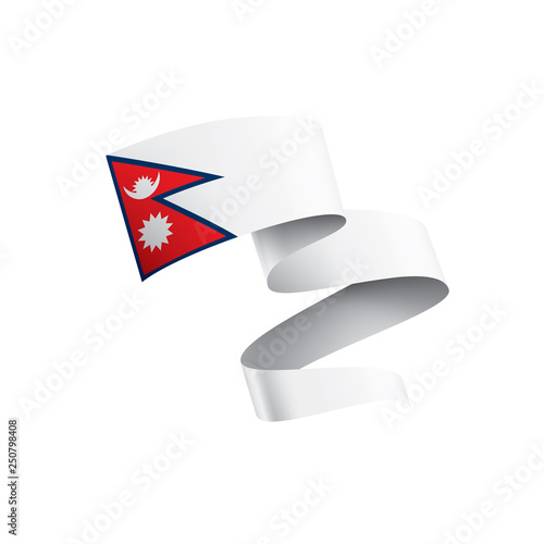 Nepal flag, vector illustration on a white background