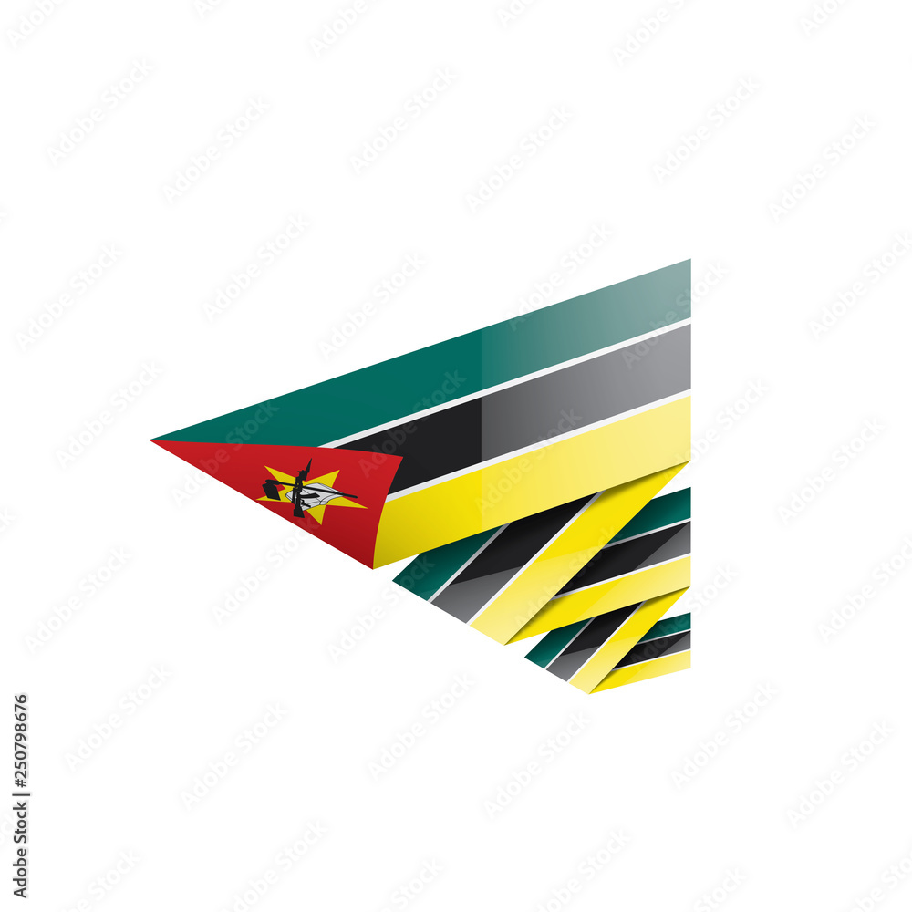 Fototapeta premium Mozambique flag, vector illustration on a white background