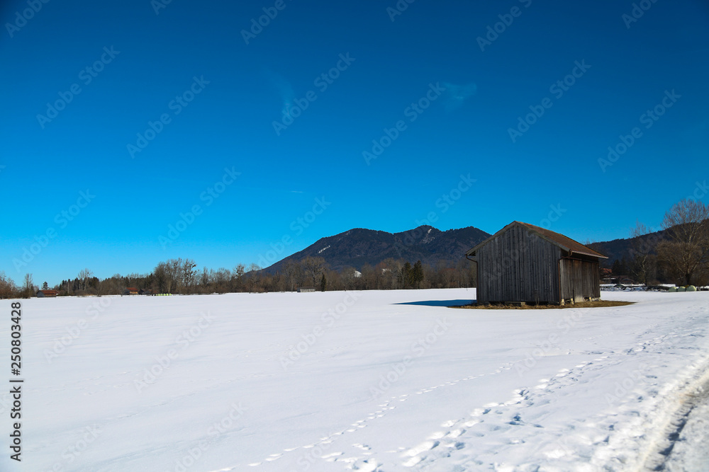 Snowscape in Benediktbeuren, Bavaria, Kochel am See Snowscape in Benediktbeuren, Bavaria, Kochel am See