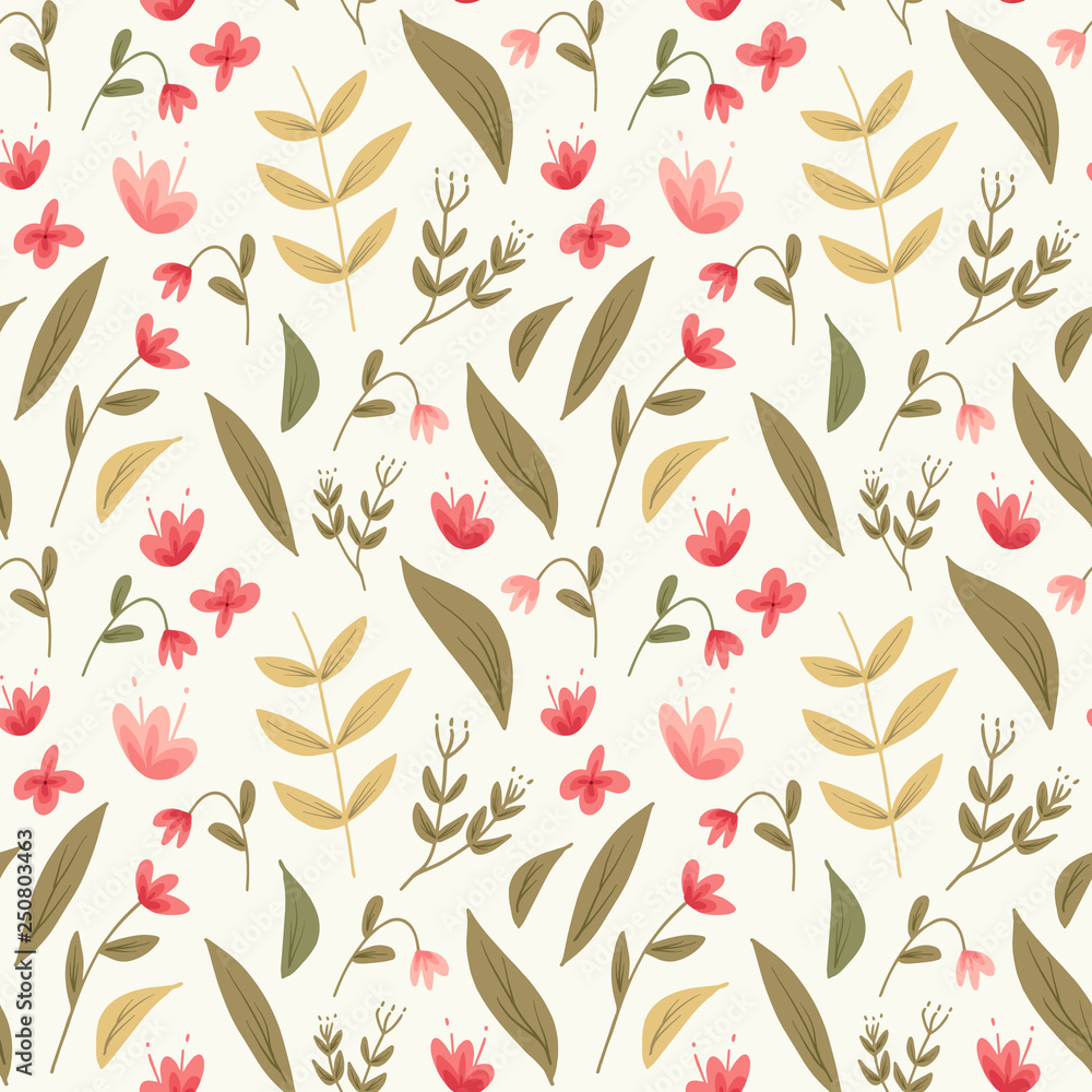 Seamless floral pattern. Folk flowers background. Vector illustration. Seamless floral pattern. Folk flowers background. Vector illustration.
