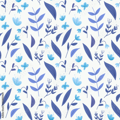 Seamless floral pattern. Folk flowers background. Vector illustration.