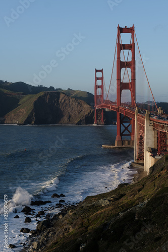 Golden Gate bridge in San Francisco - golden hour, vertical
