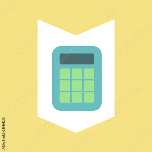 Calculator for financial accounting vector, calculating mechanism isolated icon. Estimator with buttons and screen with numbers, account device sign