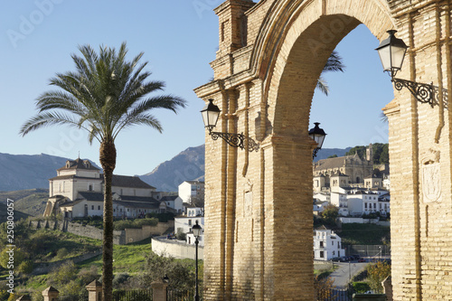 Arch or gate of Granada in Antequera, Málaga. Spain