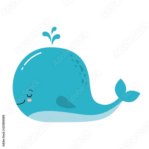 Cute amusing whale, prints image, vector illustration