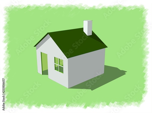 3d Illustration. Classic house.