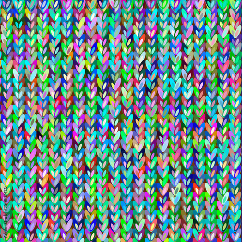Knitted background. Crazy multi color. Ultra trendy vector illustration