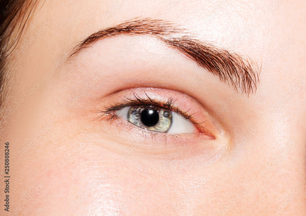 Obraz premium A beautiful insightful look girl's eye. Close up shot.