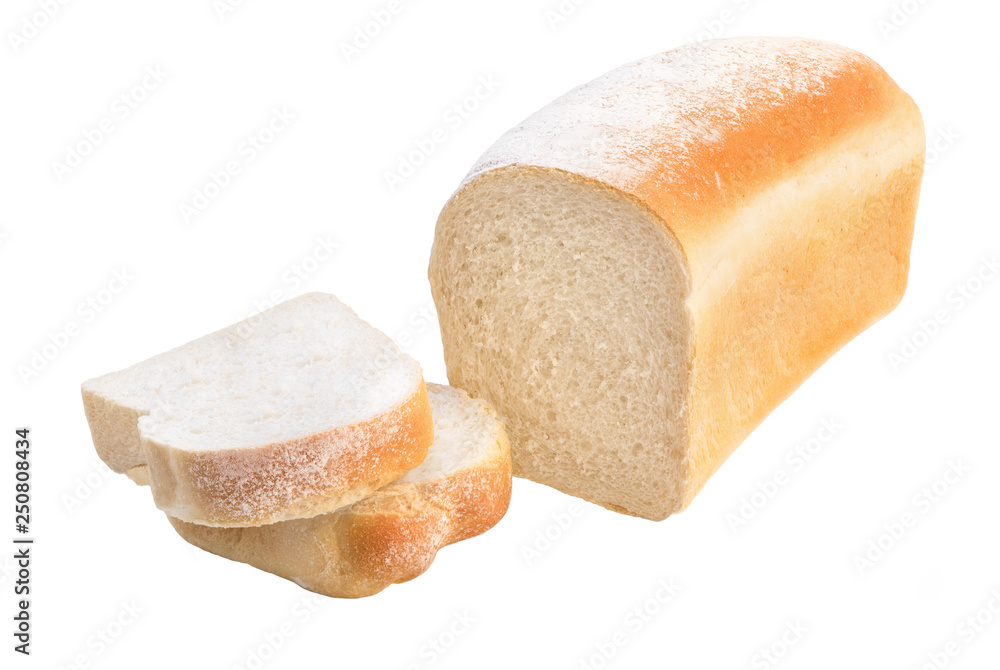 Sliced white bread. Isolated on white background Sliced white bread. Isolated on white background