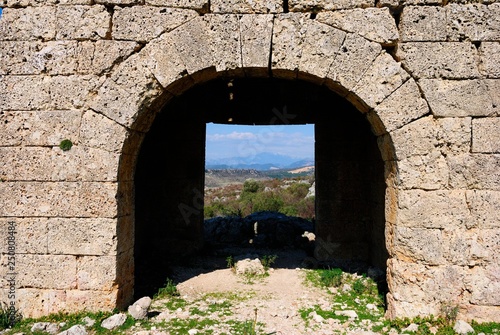 Fototapeta Naklejka Na Ścianę i Meble -  The ruins of the ancient Greek and Byzantine city of Sillyon (Silyon), located near Antalya in Turkey