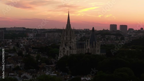 Aerial Belgium Brussels June 2018 Sunset 90mm Zoom 4K Inspire 2 Prores  Aerial video of Brussels Belgium downtown at sunset