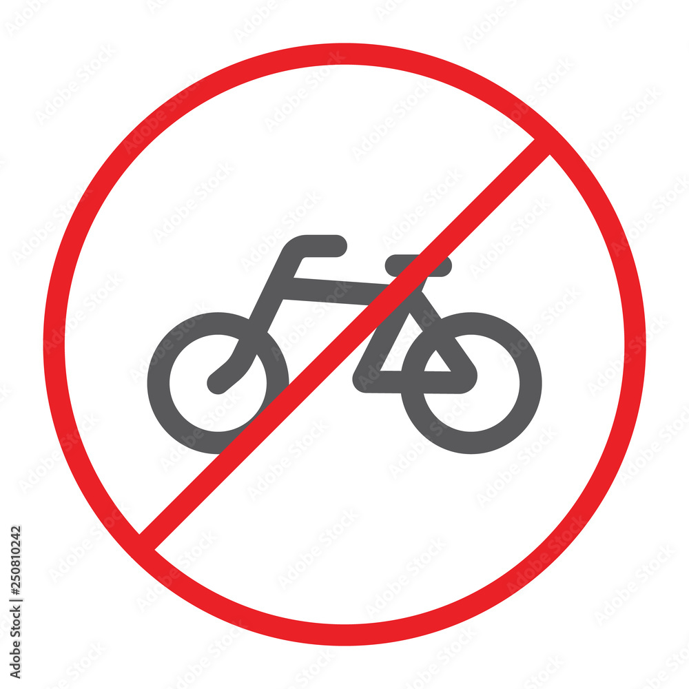 No bicycle line icon, prohibited and regulation, no cycle sign, vector graphics, a linear pattern on a white background. No bicycle line icon, prohibited and regulation, no cycle sign, vector graphics, a linear pattern on a white background.