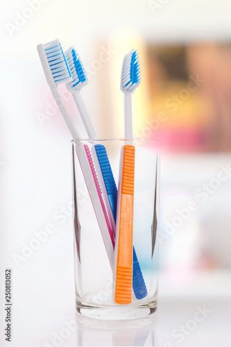 Toothbrush in glass.