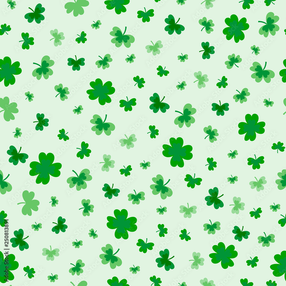 St Patrick's Day Clover seamless pattern design illustration St Patrick's Day Clover seamless pattern design illustration