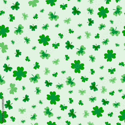 St Patrick s Day Clover seamless pattern design illustration