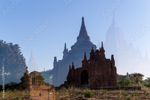 pagodas in the morning,pugan,myanmar