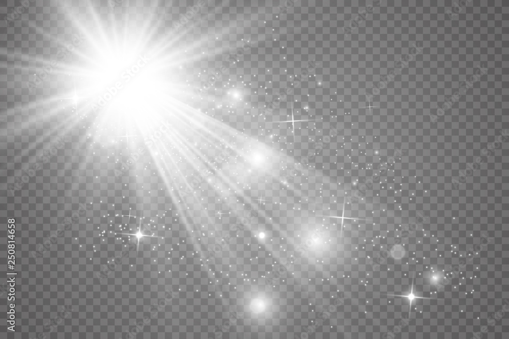 Special lens flash, light effect. The flash flashes rays and searchlight. illust.White glowing light. Beautiful star Light from the rays. The sun is backlit. Bright beautiful star. Sunlight. Glare. Special lens flash, light effect. The flash flashes rays and searchlight. illust.White glowing light. Beautiful star Light from the rays. The sun is backlit. Bright beautiful star. Sunlight. Glare.
