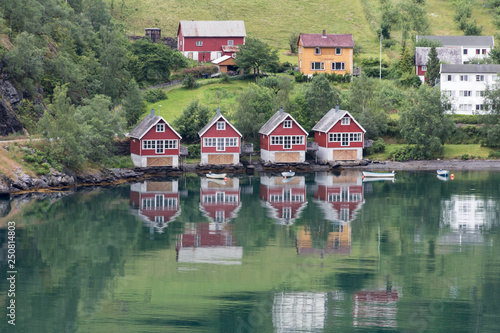 houses near the water in Flam norway