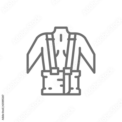 Orthopedic belt for back support line icon.