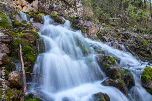 Fototapeta Naklejka Na Ścianę i Meble -  small waterfall in Soteska Bohinj