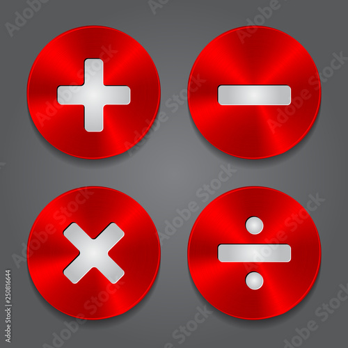 Plus, addition, multiply, subtract Icon. Vector