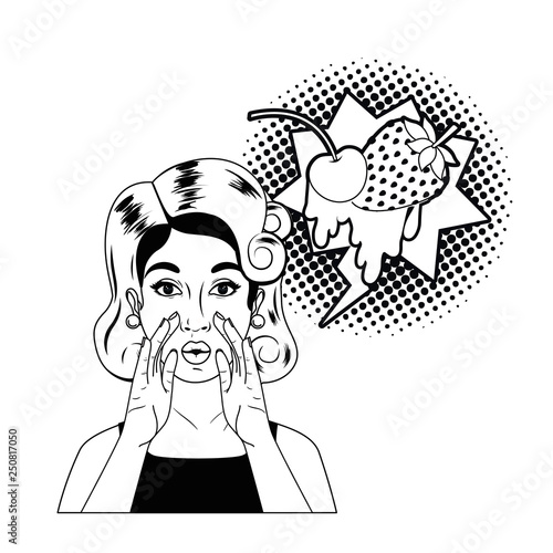 woman telling a secret with speech bubble