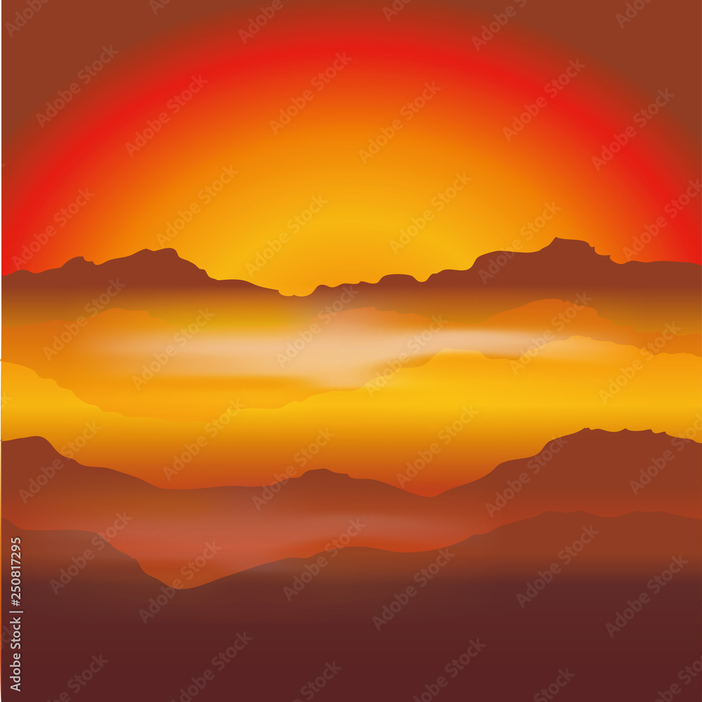 Sonnenuntergang im Gebirge Sonnenuntergang im Gebirge