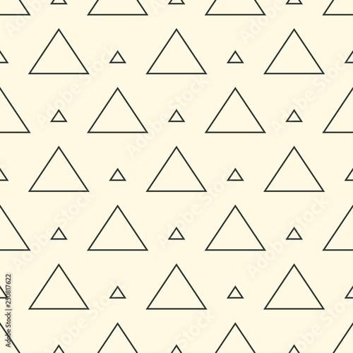Modern stylish repeating geometric texture of monochrome shapes of triangle variants in the form of a grid. Simple and fashionable, hipster design. EPS 10 seamless pattern vector illustration.