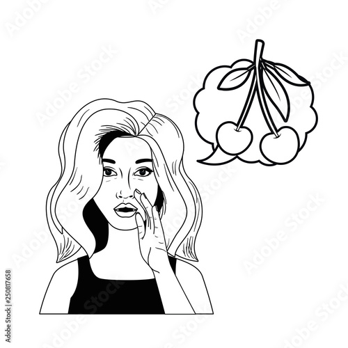 woman telling a secret with speech bubble