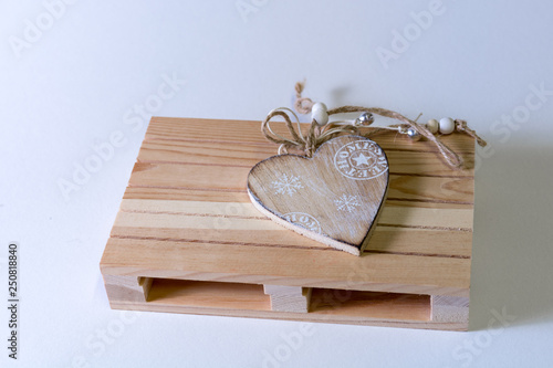 Wooden heart on mini pallet