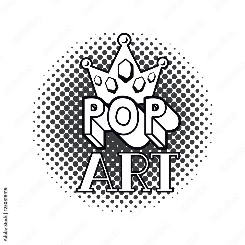 golden crown pop art icon