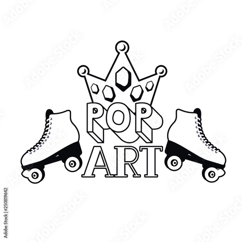 roller skates pop art icon