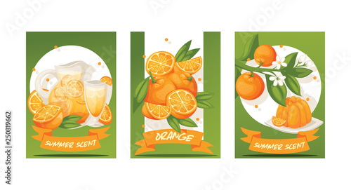 Photos Citrus vector fresh orange fruit backdrop tropical juicy drinks in jar and organ