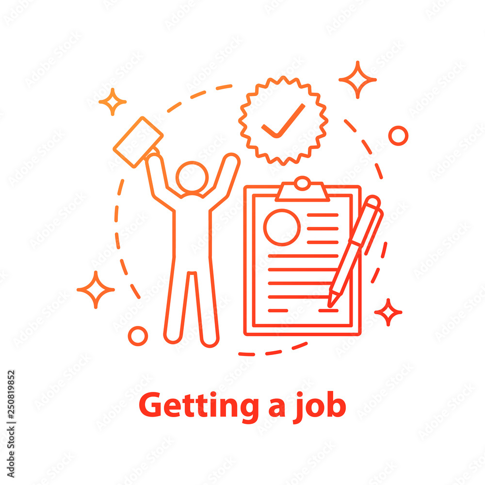 Job getting concept icon