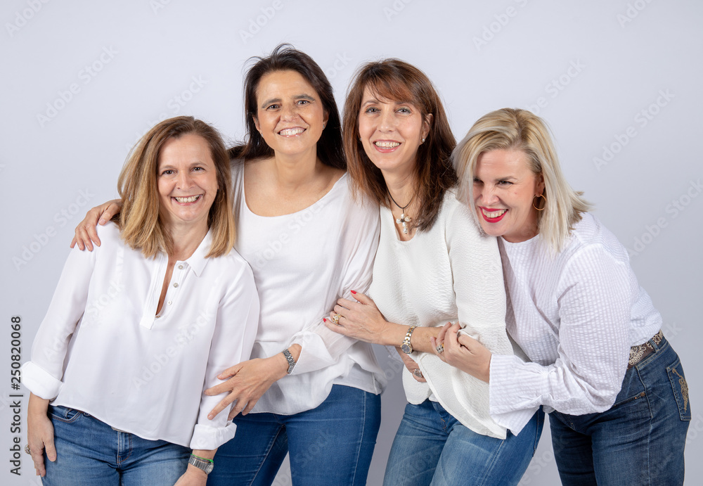 Obraz premium Photo session for 4 female friends