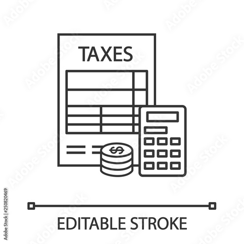 Tax accounting linear icon