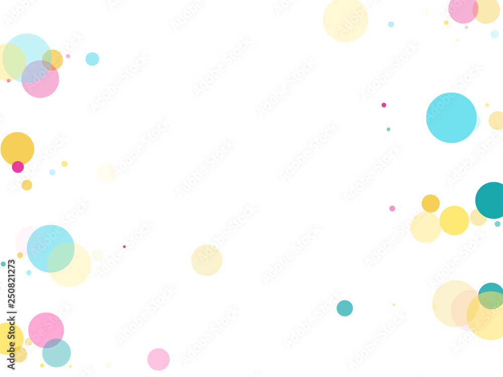 Memphis round confetti festive background in cyan blue, pink and yellow. Childish pattern vector. Memphis round confetti festive background in cyan blue, pink and yellow. Childish pattern vector.