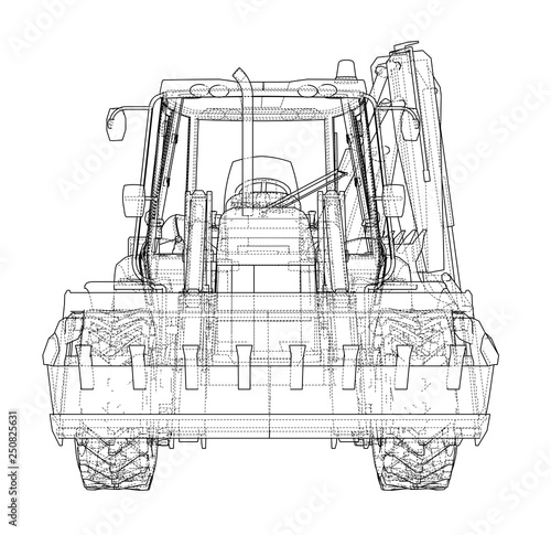 Sketch of Loading Shovel with Back Actor