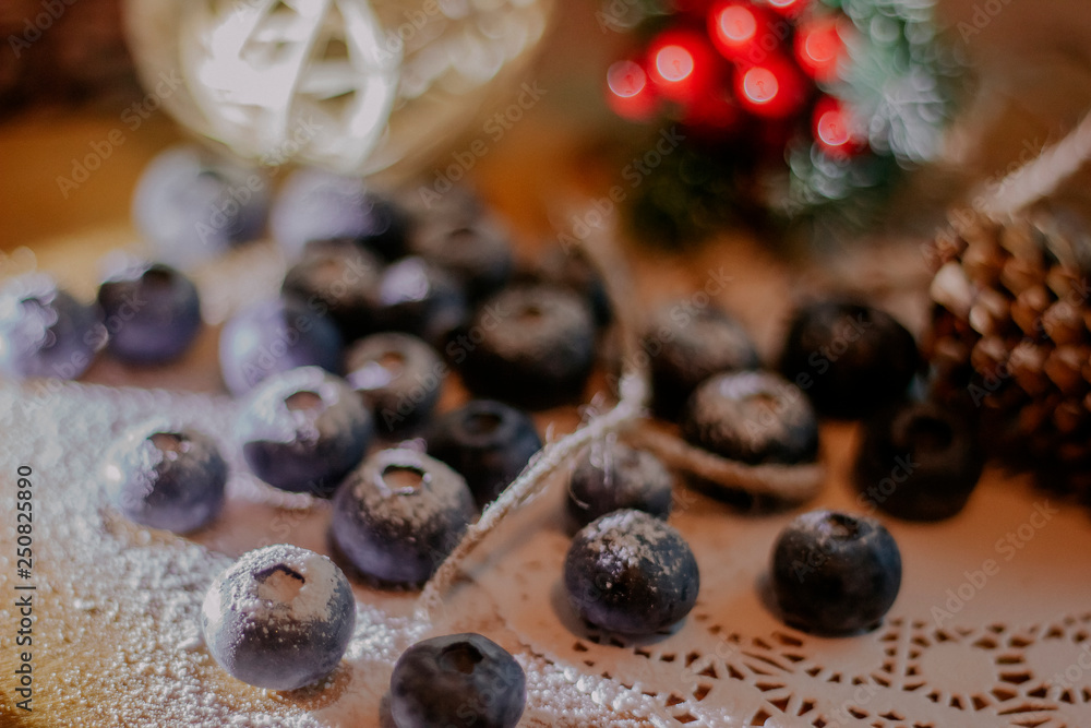 blueberries under powdered sugar blueberries under powdered sugar