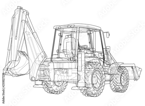 Sketch of Loading Shovel with Back Actor