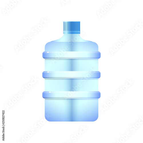 The biggest plastic water bottle barrel shaped design with clipping path isolated on white background