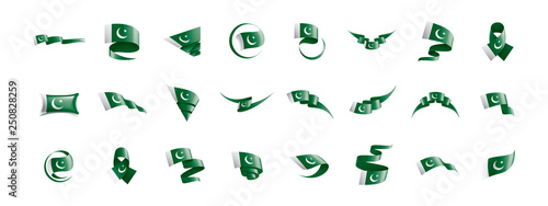 Pakistan flag, vector illustration on a white background