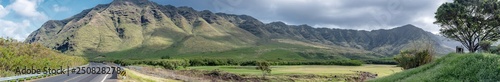 Panoramic view of mountains in Oahu Waianae Kai Forest Reserve