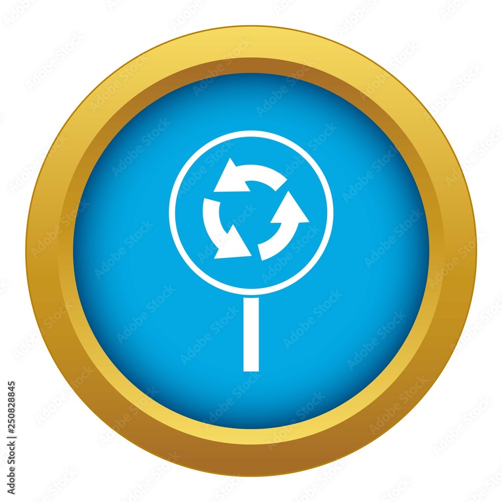 Circular motion road sign icon blue vector isolated on white background for any design Circular motion road sign icon blue vector isolated on white background for any design