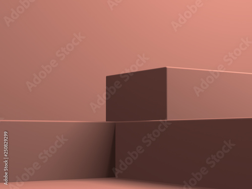 Minimalist geometrical abstract shpae. 3D render, trend poster, Illustration Background.