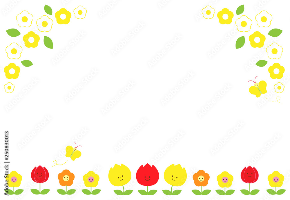 春の花の背景素材のイラスト 春の花の背景素材のイラスト