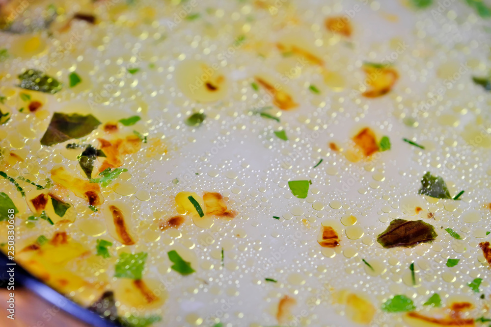 A plate of vegetarian millet soup A plate of vegetarian millet soup