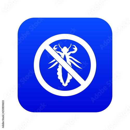 No louse sign icon digital blue for any design isolated on white vector illustration